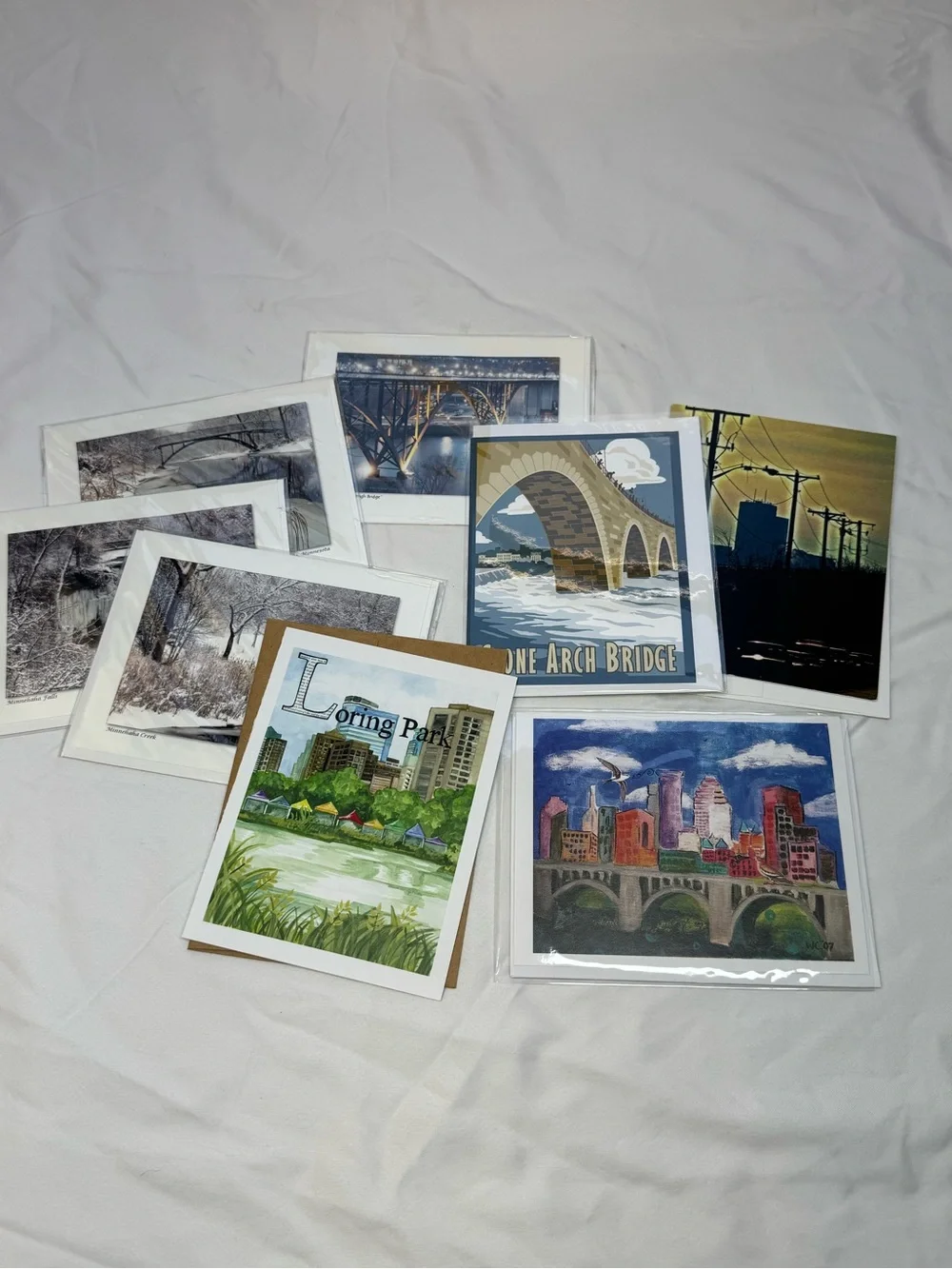 Set Of 8 Minneapolis Art Cards Illustrated Photography Allen Zumach Local Gift